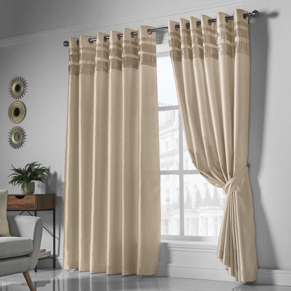lewis's Denver Lined Eyelet Curtains - Gold