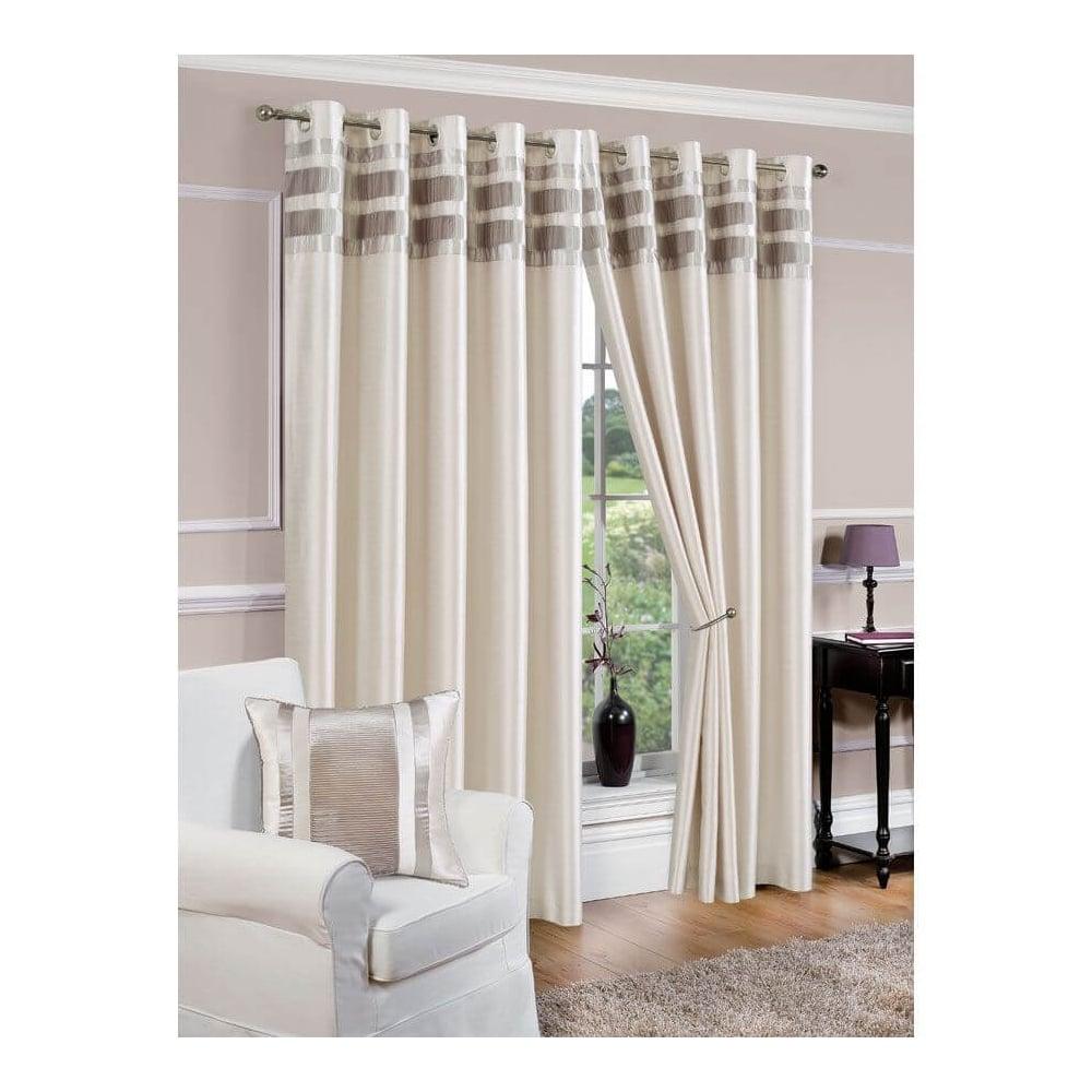 lewis's Denver Lined Eyelet Curtains - Ivory