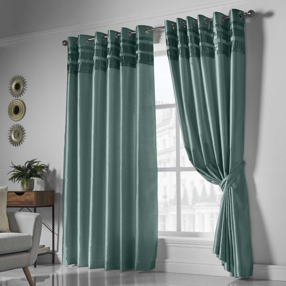 lewis's Denver Lined Eyelet Curtains - Jade