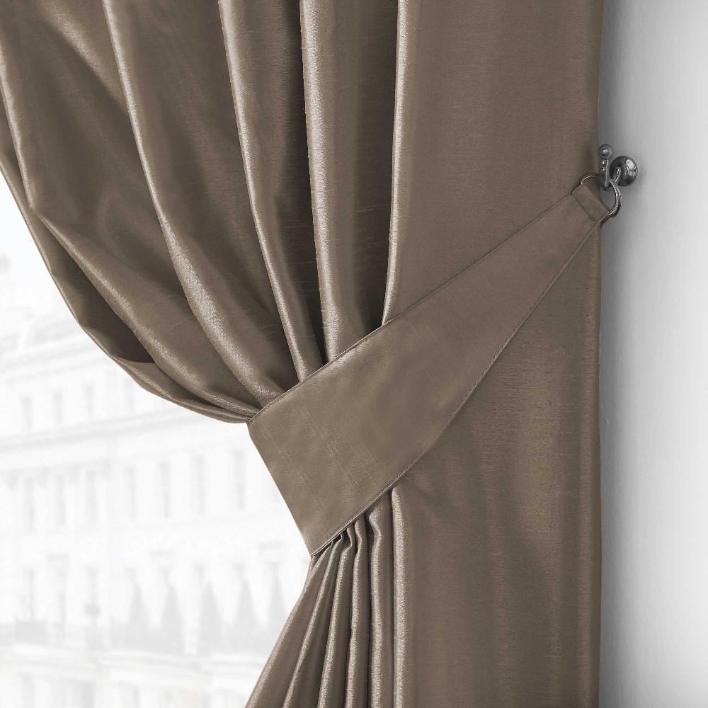 Lewis's Denver Lined Eyelet Curtains - Mink