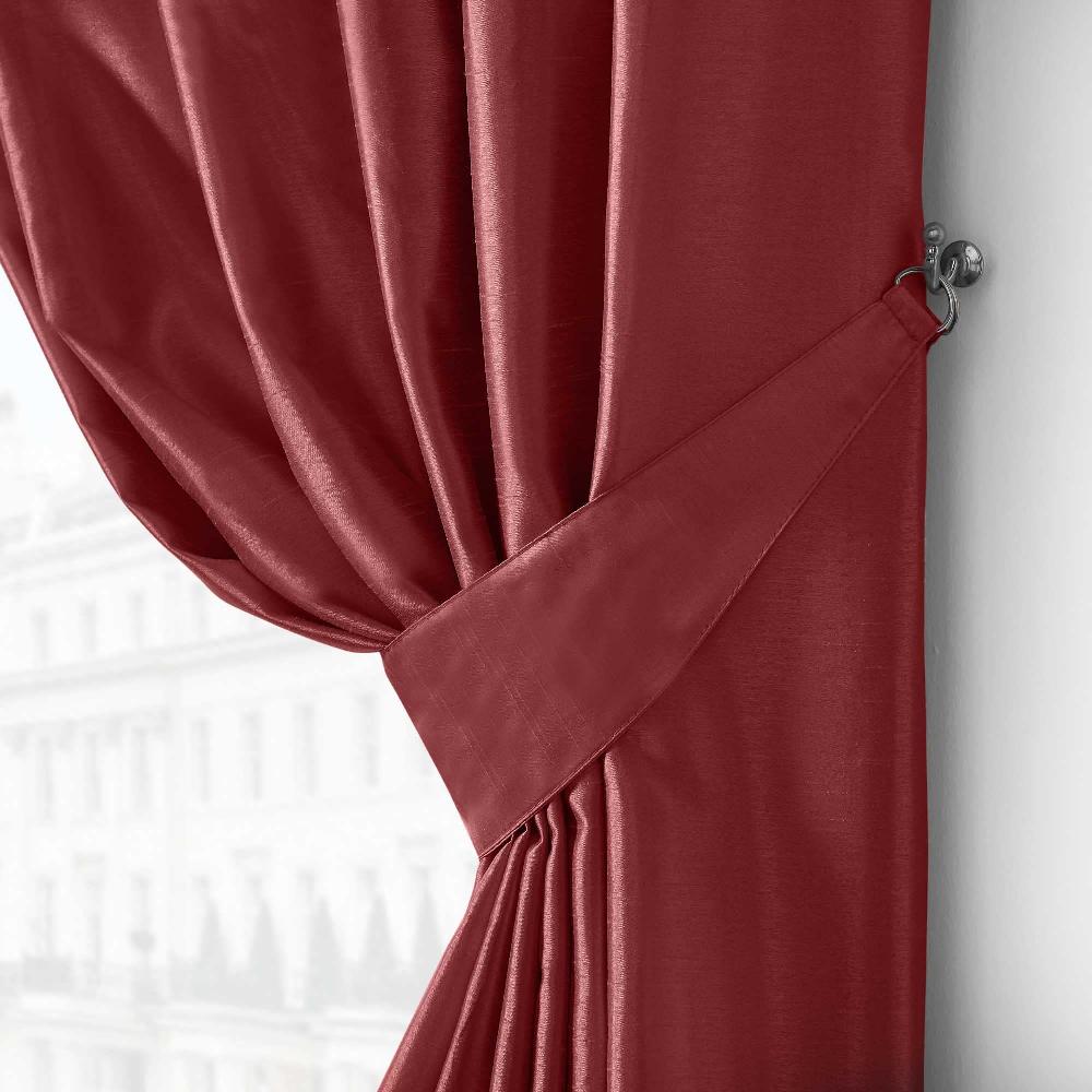 Lewis's Denver Lined Eyelet Curtains - Red