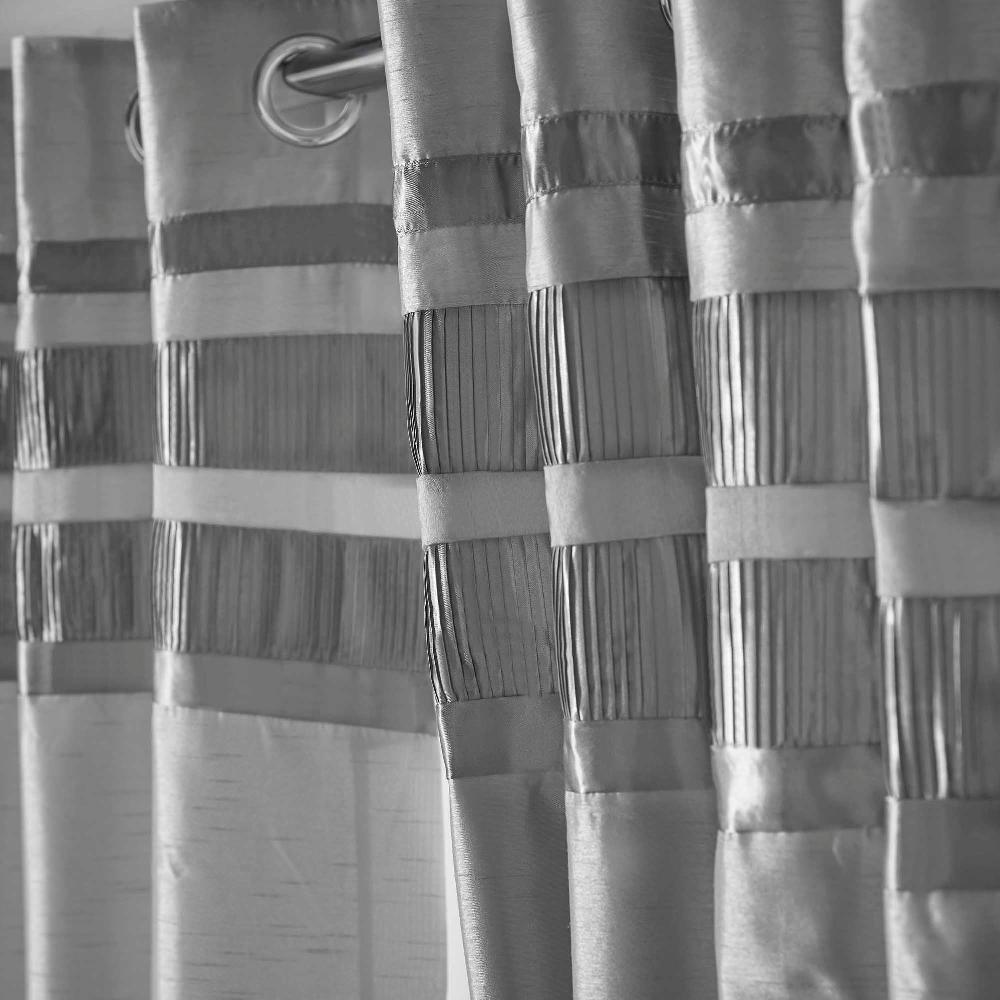 Lewis's Denver Lined Eyelet Curtains - Silver