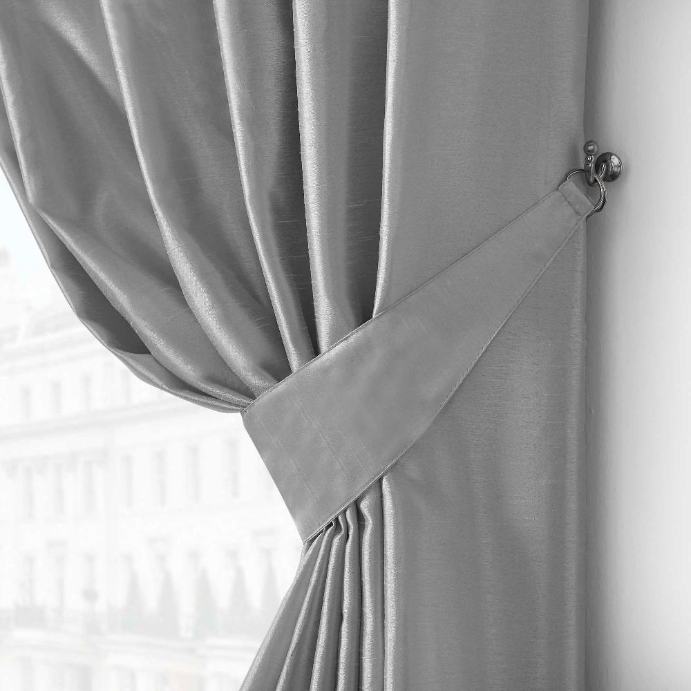 Lewis's Denver Lined Eyelet Curtains - Silver