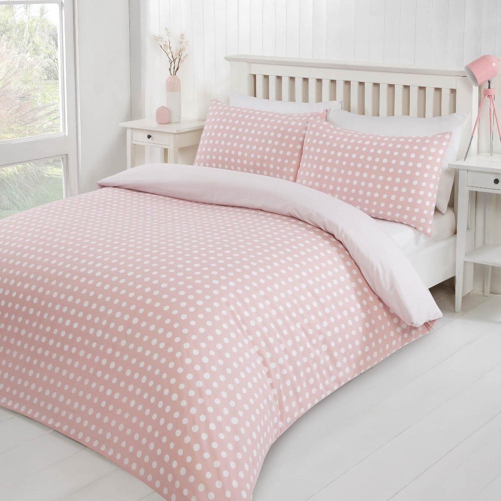 Lewis's Dotty Duvet Set - Pink
