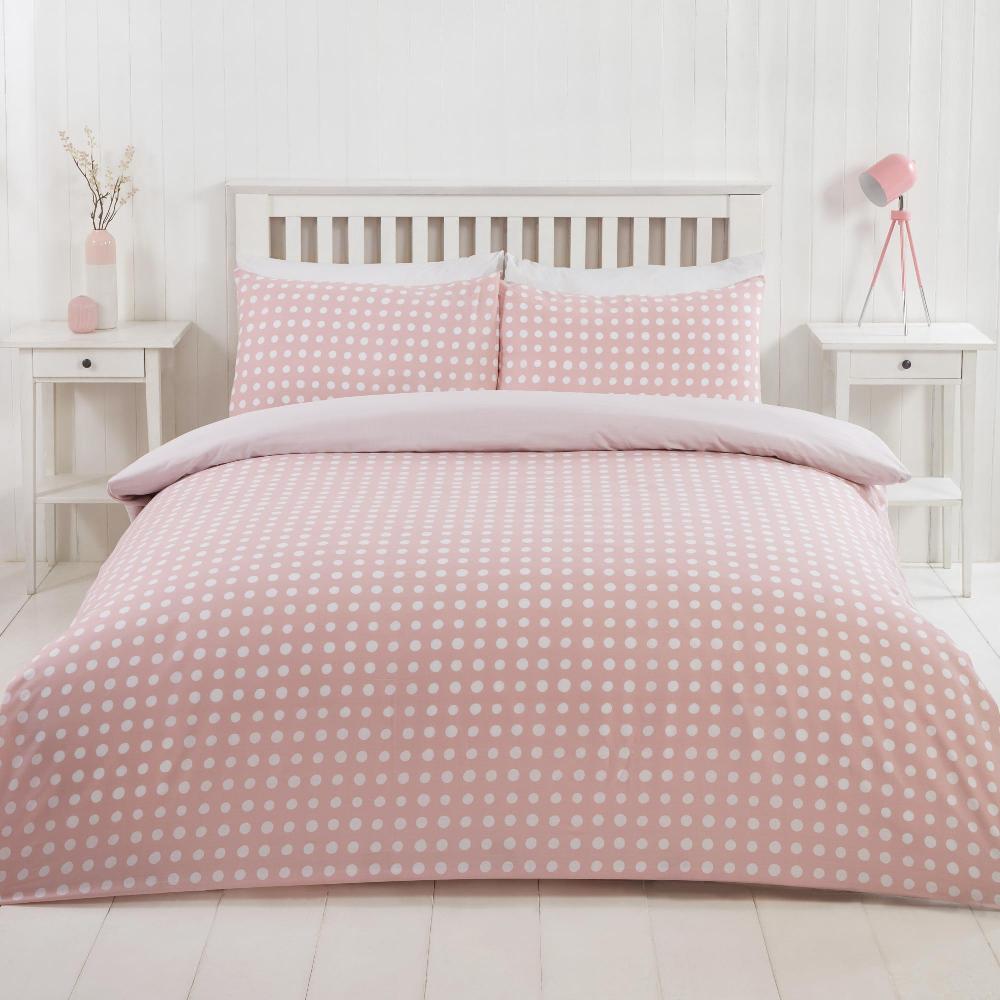 lewis's Dotty Duvet Set - Pink