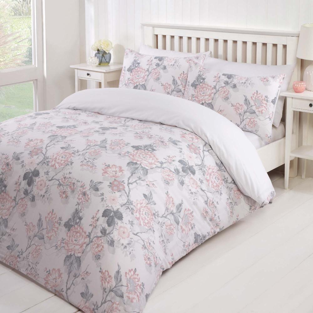 Lewis's Fauna Duvet Set - Grey/Pink