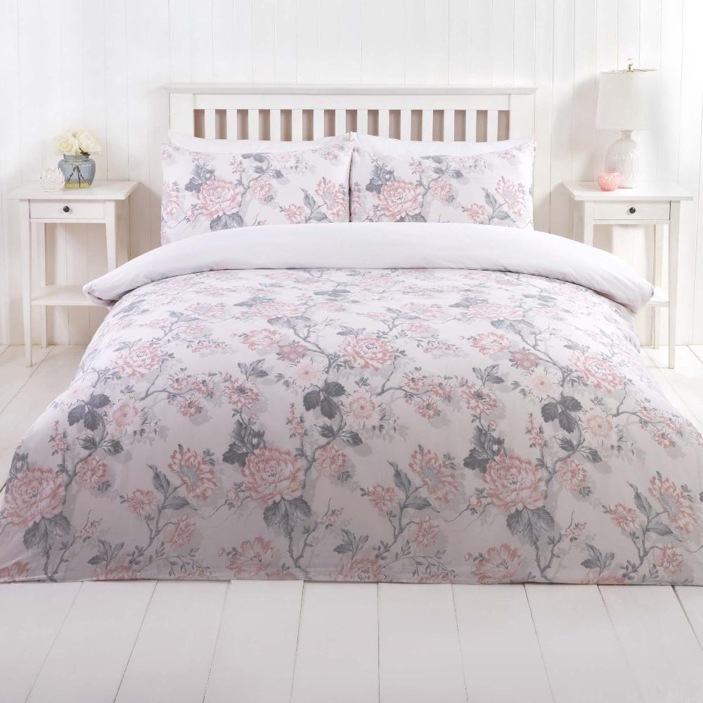 lewis's Fauna Duvet Set - Grey/Pink