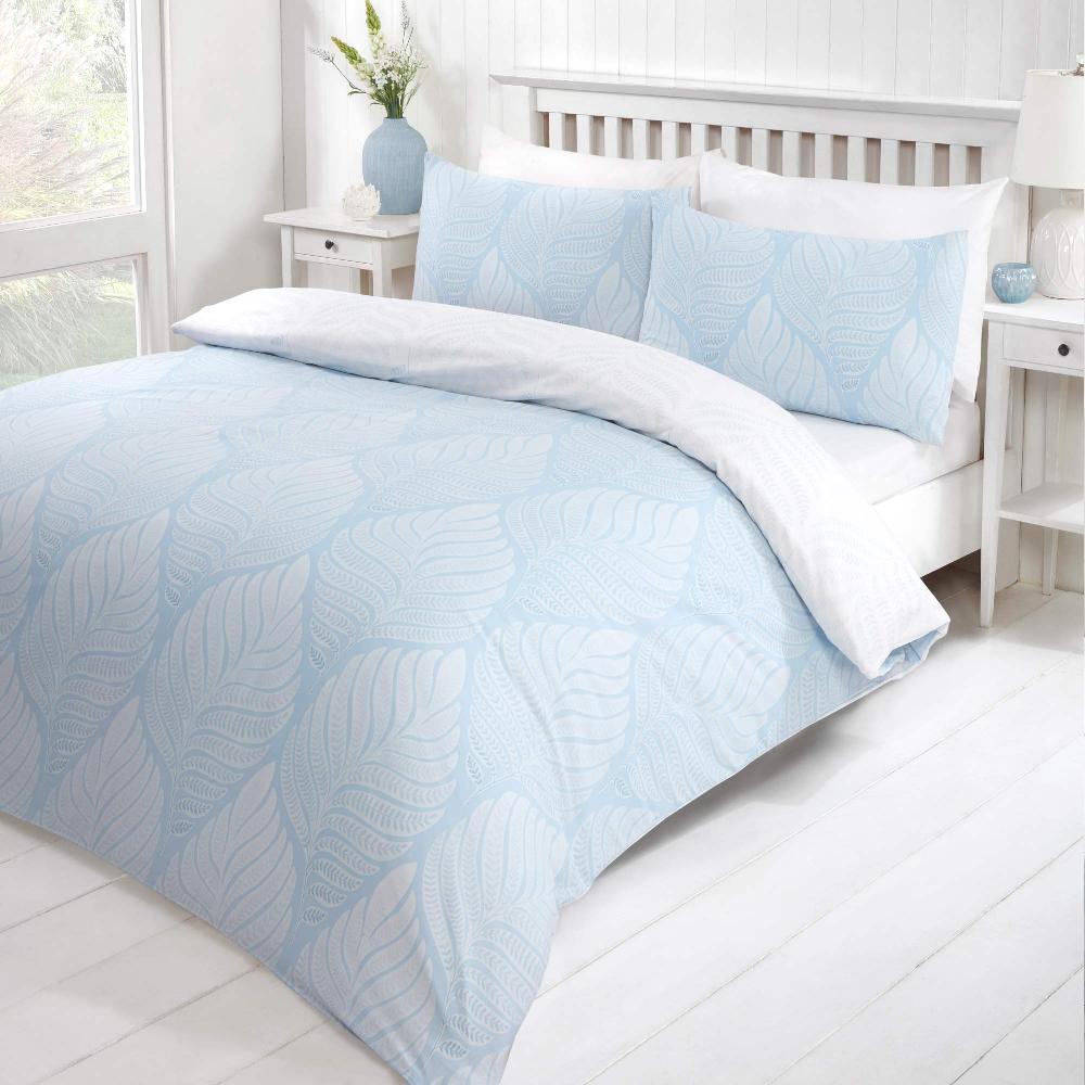 Lewis's Foglia Duvet Set - Blue