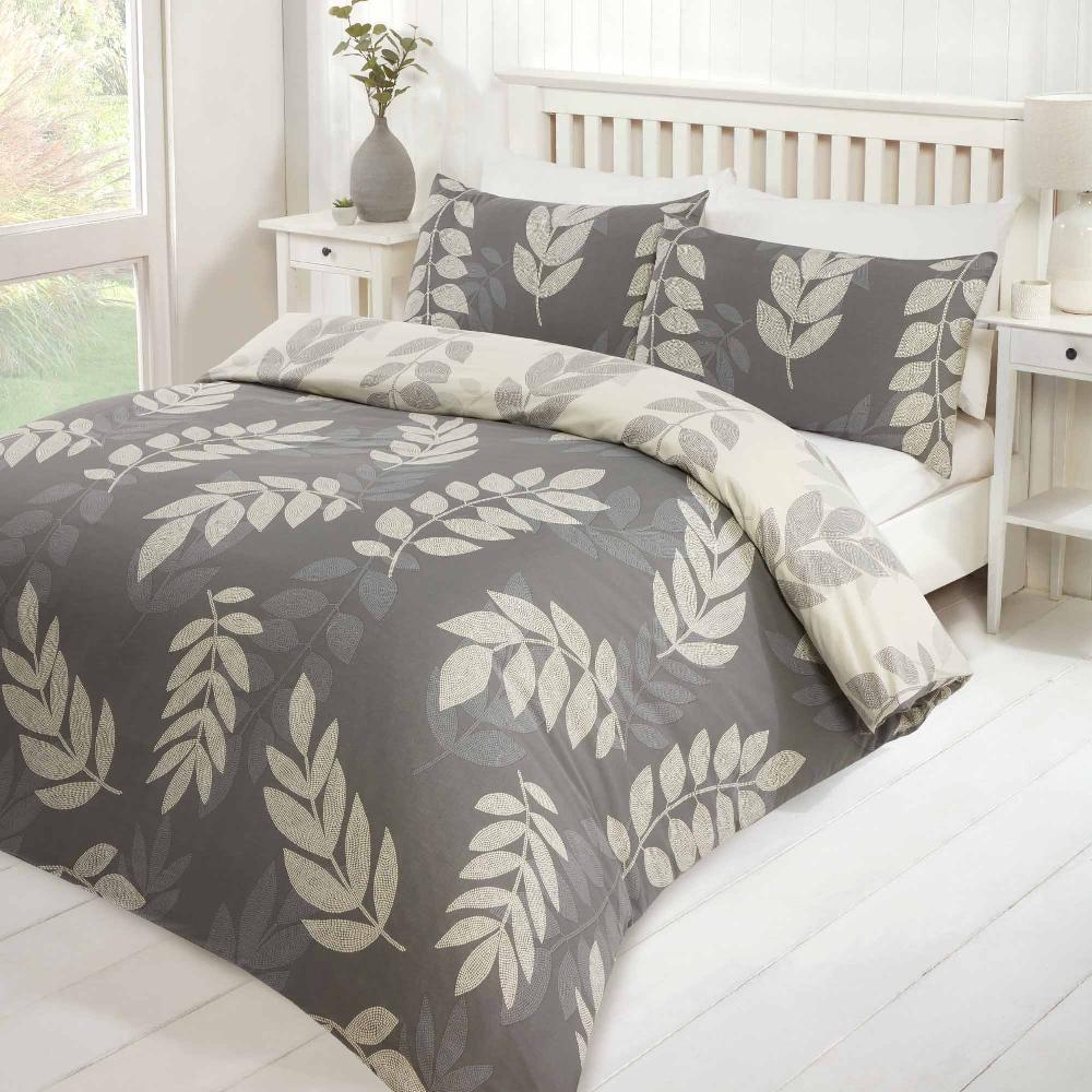 Lewis's Frond Duvet Set - Black