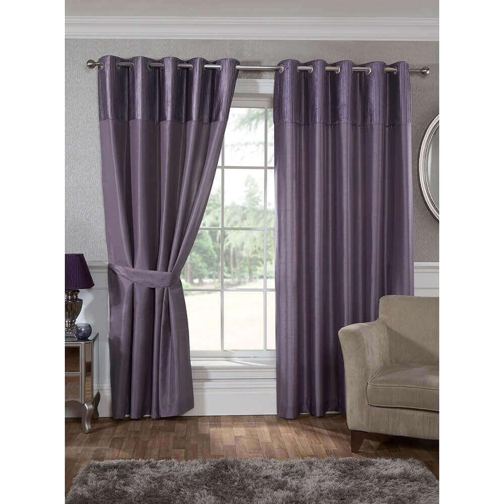 lewis's Geneva Faux Silk Eyelet Curtains - Mauve