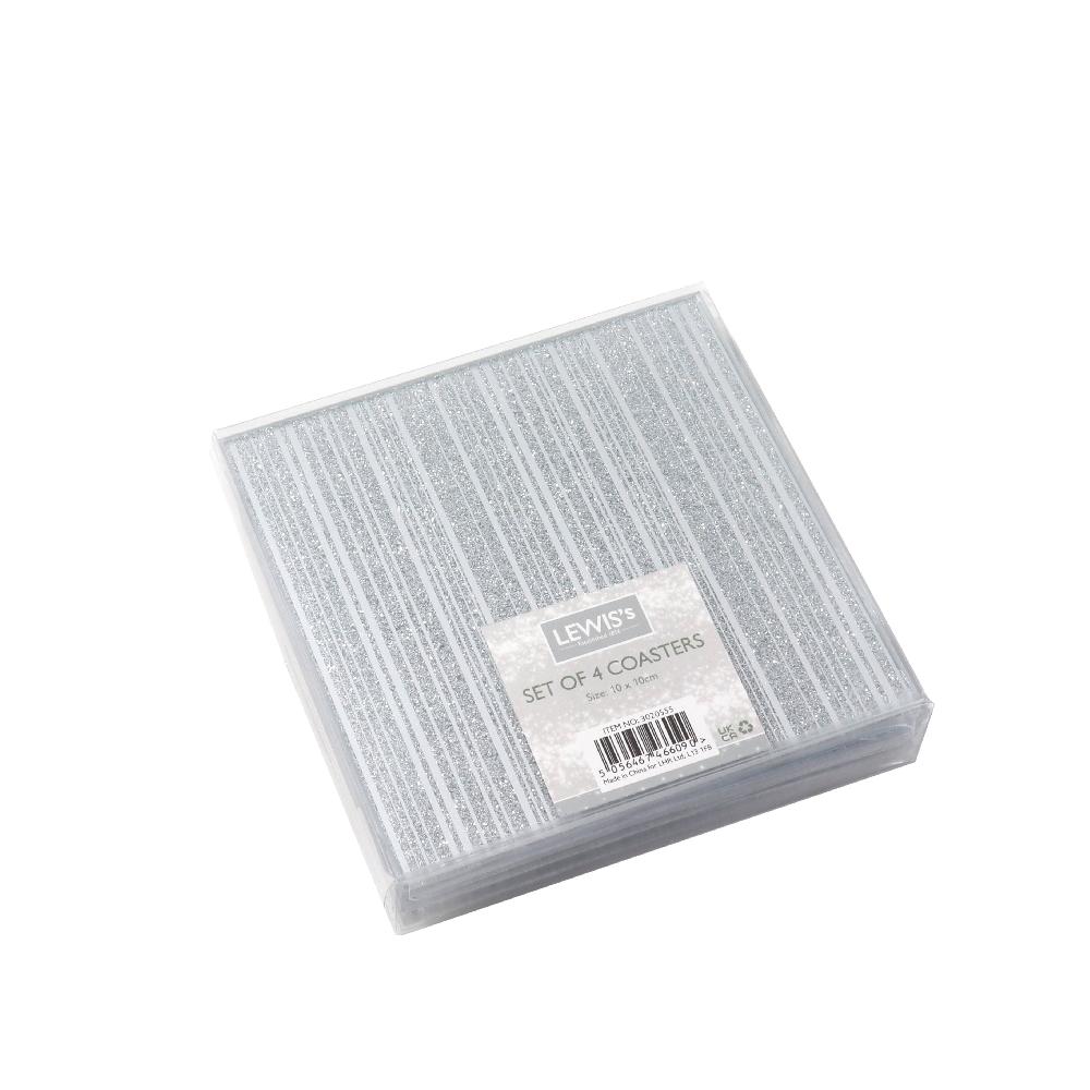 lewis's Glitter Glass Coasters Set of 4
