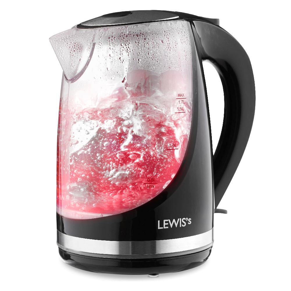Lewis's Lewis's Illuminated Jug Kettle 1.7L 2200W - Black