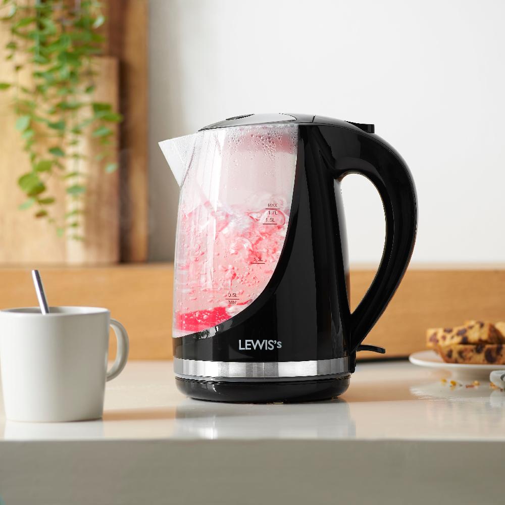 Lewis's Lewis's Illuminated Jug Kettle 1.7L 2200W - Black
