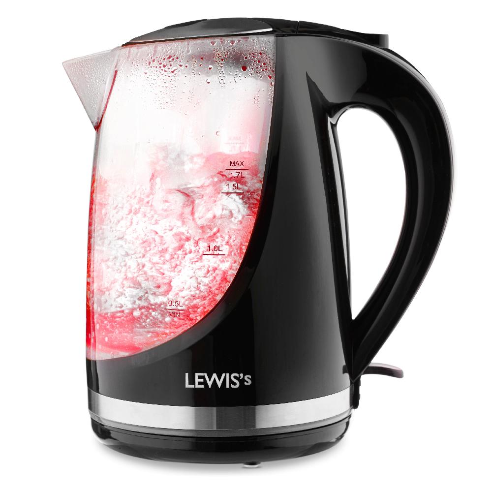 lewis's Lewis's Illuminated Jug Kettle 1.7L 2200W - Black