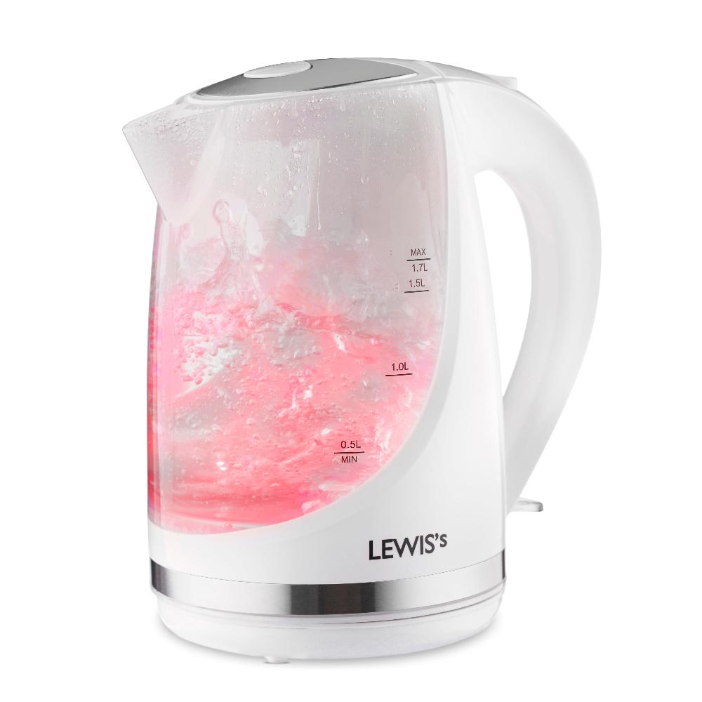 Lewis's Lewis's Illuminated Jug Kettle 1.7L 2200W - White