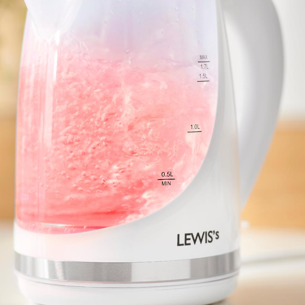 Lewis's Lewis's Illuminated Jug Kettle 1.7L 2200W - White