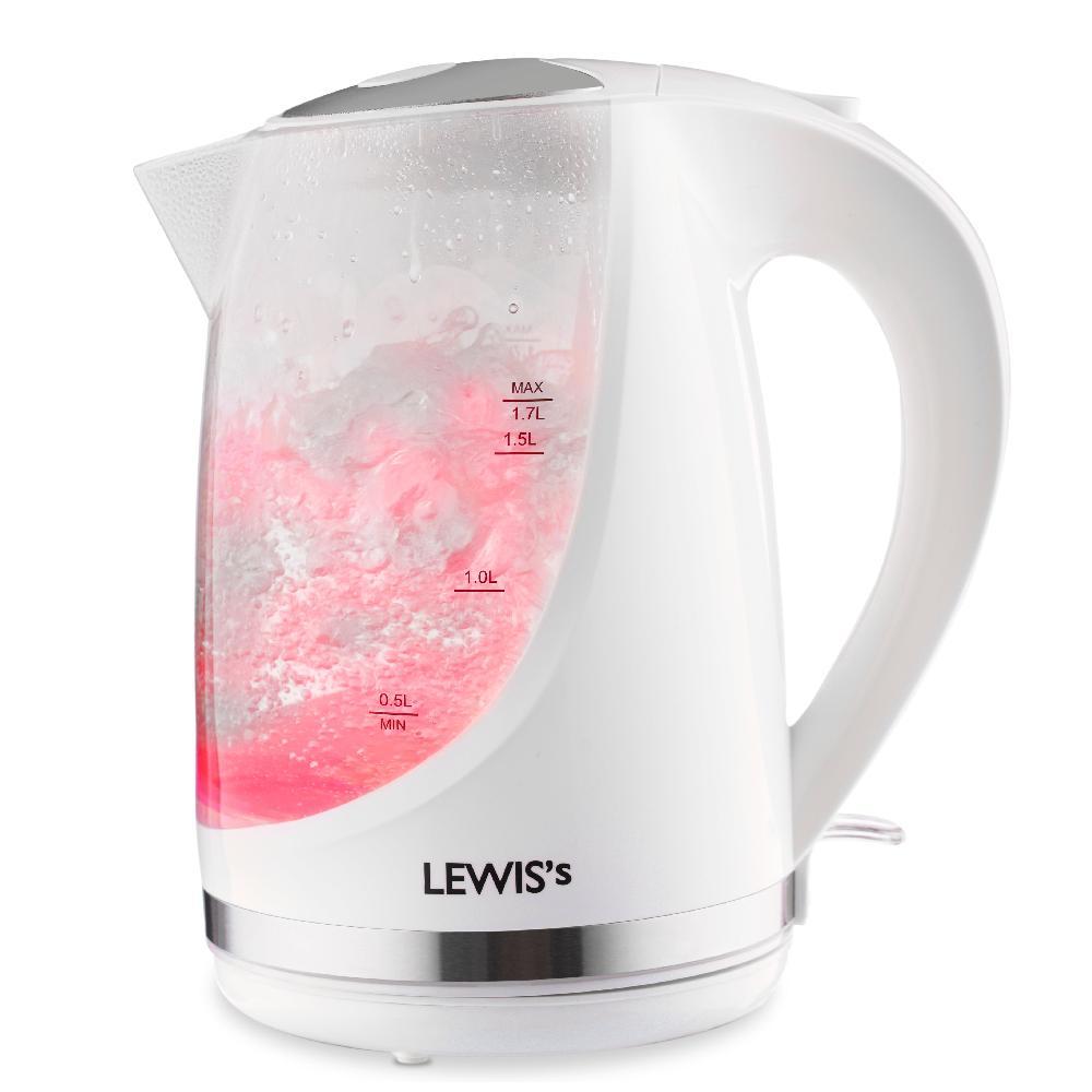 lewis's Lewis's Illuminated Jug Kettle 1.7L 2200W - White