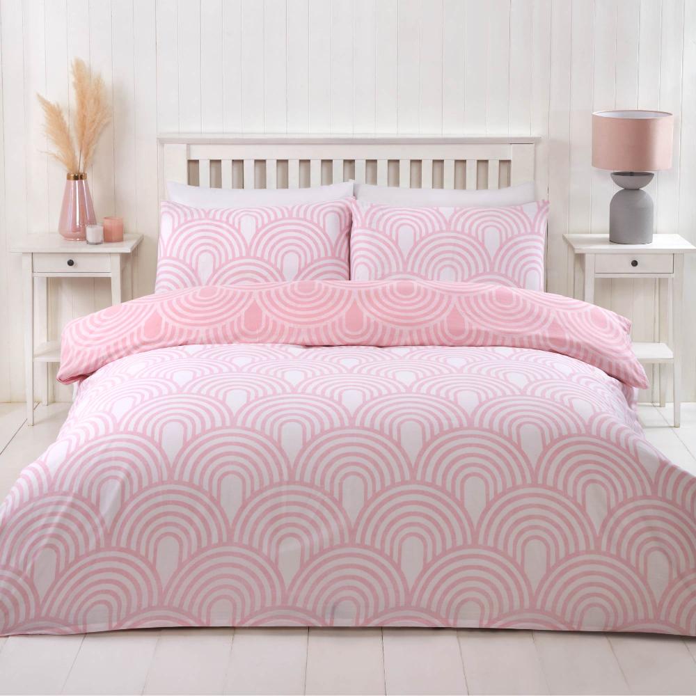 lewis's Kaleid Duvet Set - Pink