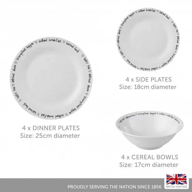 Lewis's Lewis's 12 Piece Dinner Set - Decal