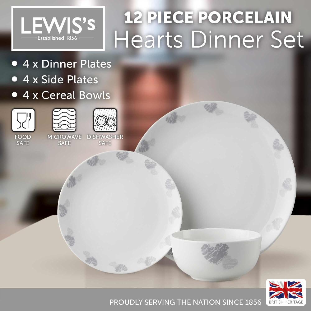Lewis's Lewis's 12 Piece Dinner Set Heart
