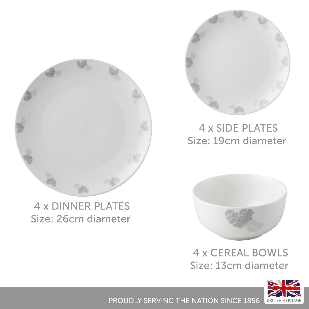Lewis's Lewis's 12 Piece Dinner Set Heart