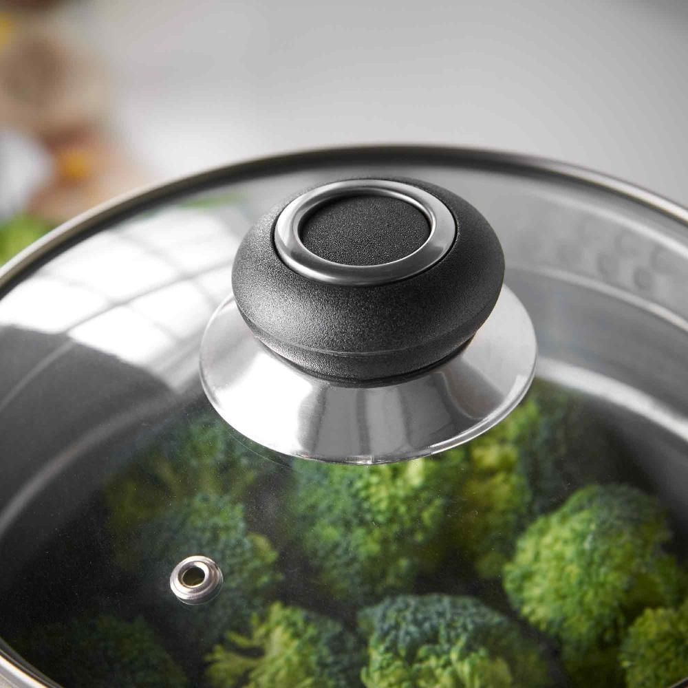 Lewis's Lewis's 3 Tier Steamer Pans With Glass Lid
