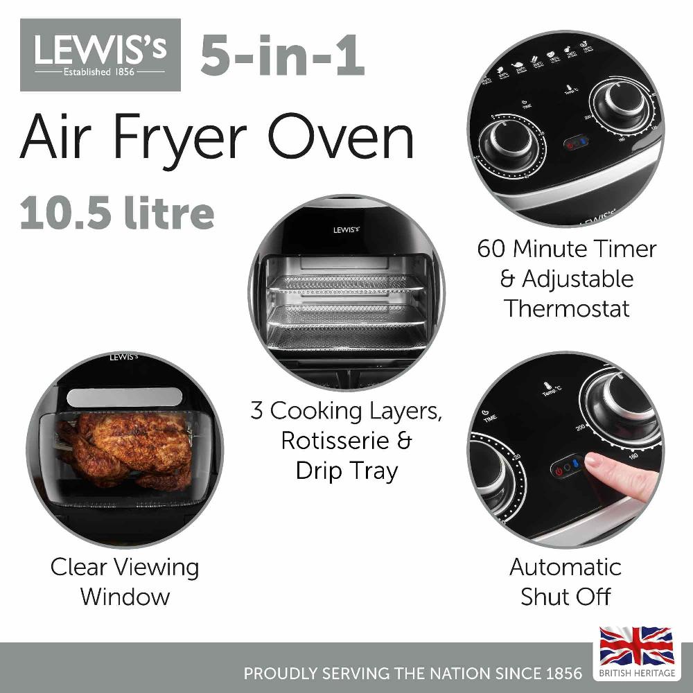 Lewis's Lewis's Air Fryer Oven 10.5L - Black