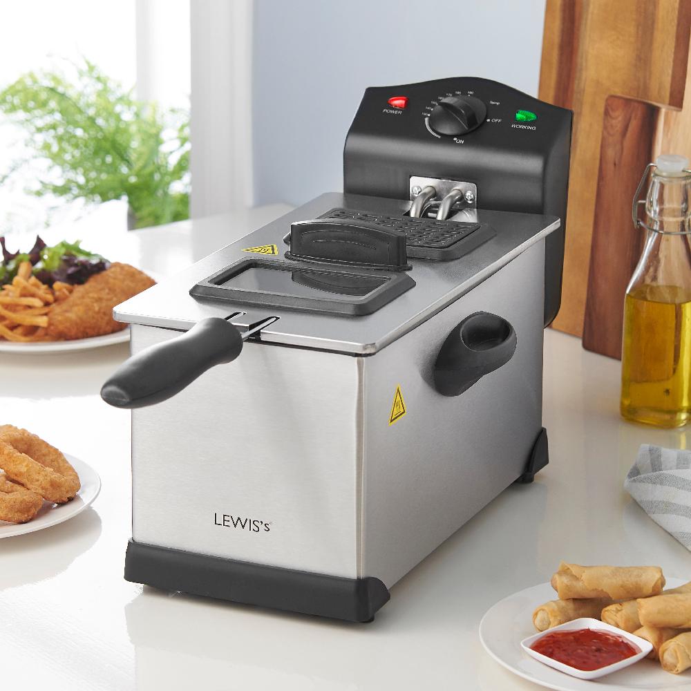 Lewis's Lewis's Deep Fat Fryer 3L - Stainless Steel