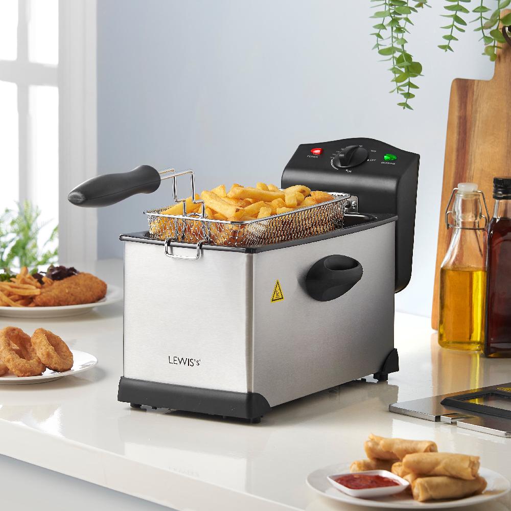 Lewis's Lewis's Deep Fat Fryer 3L - Stainless Steel