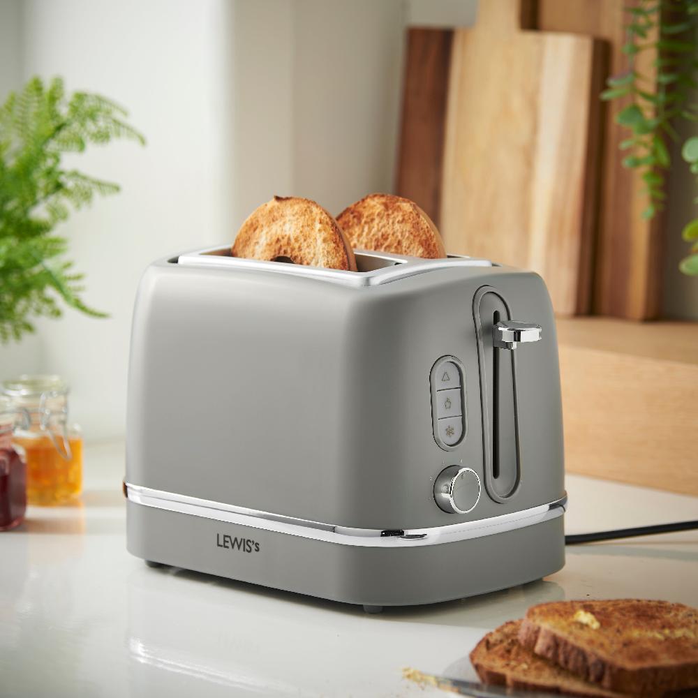Lewis's Lewis's Manhattan 2 Slice Toaster - Grey