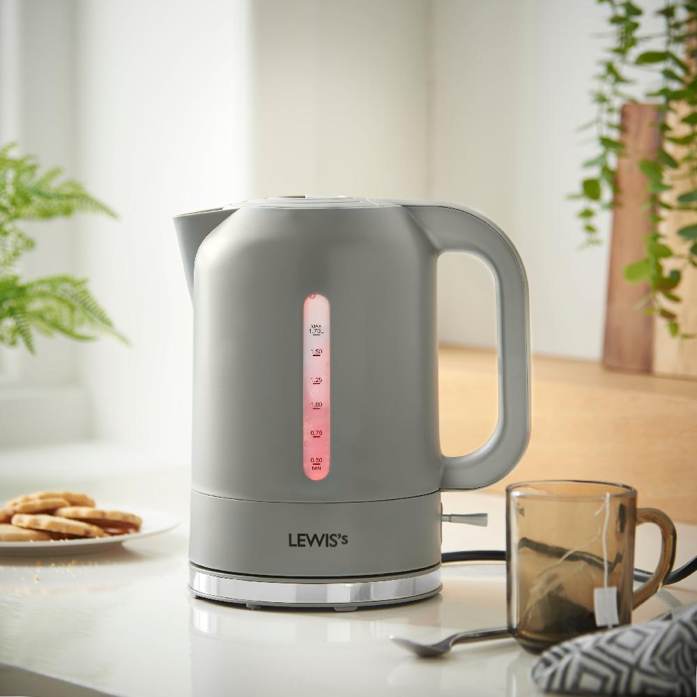 Lewis's Lewis's Manhattan Jug Kettle 1.7L 3KW - Grey