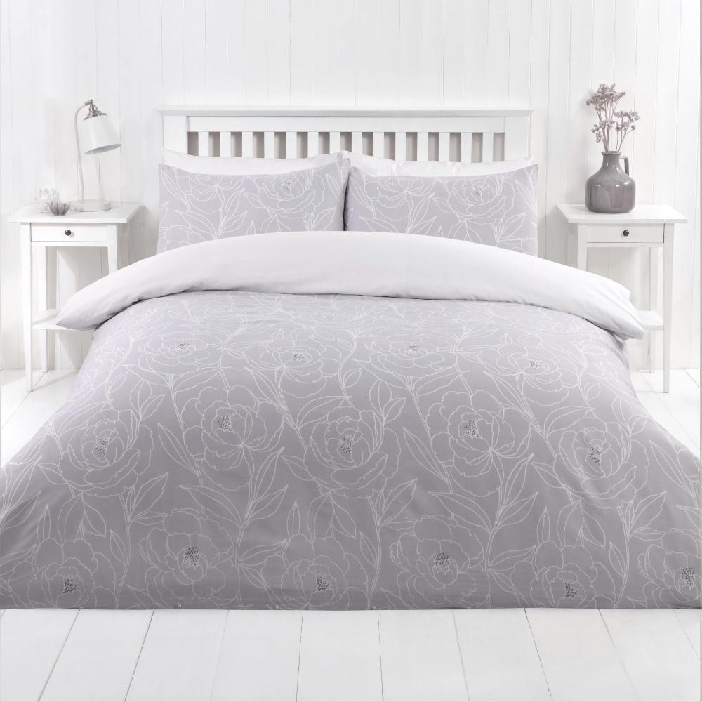 lewis's Linea Duvet Set - Grey
