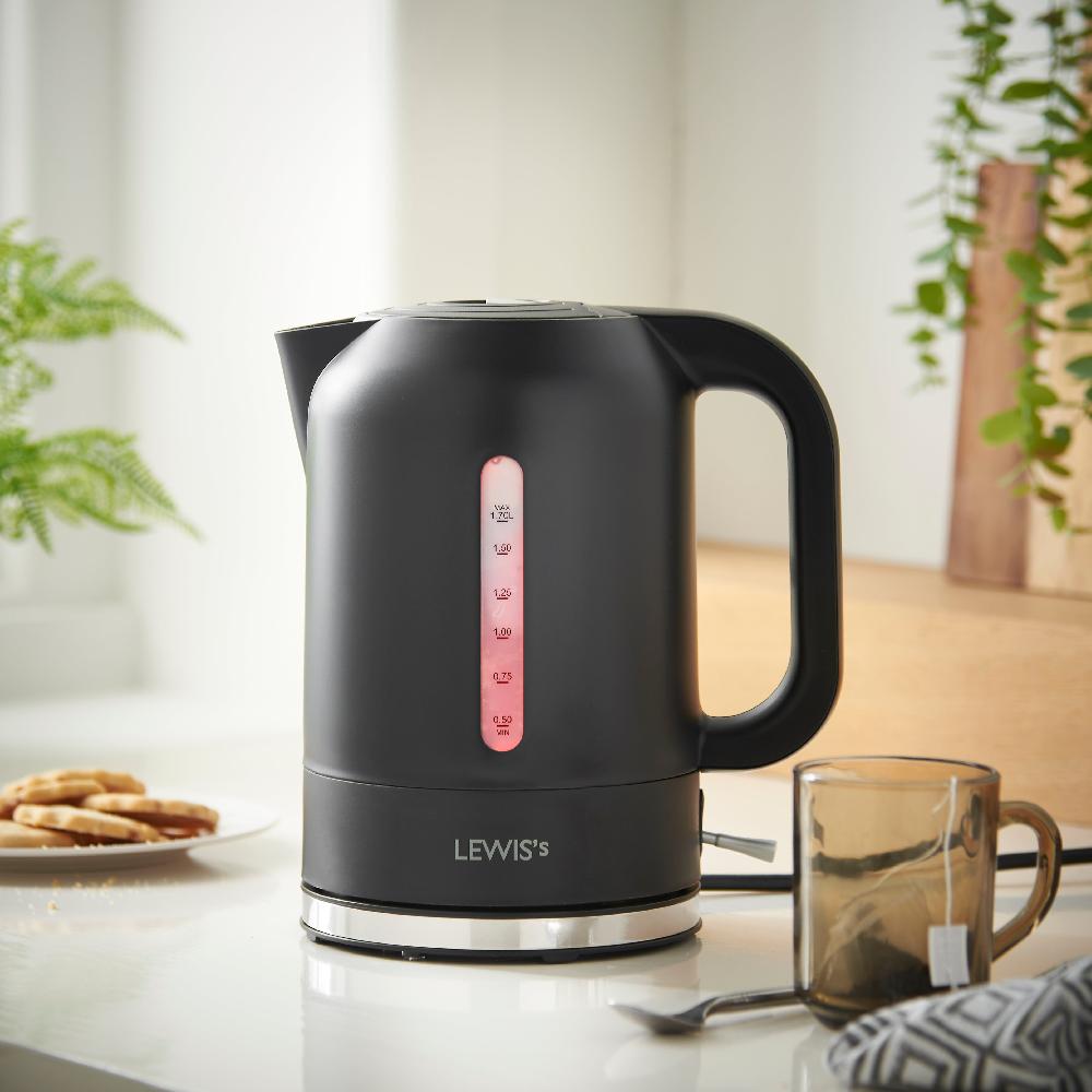 Lewis's Lewis's Manhattan Jug Kettle 1.7L 3KW - Black