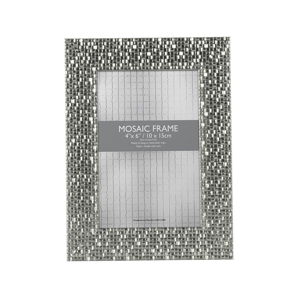 lewis's Mosaic Picture Photo Frame 4 x 6" Silver