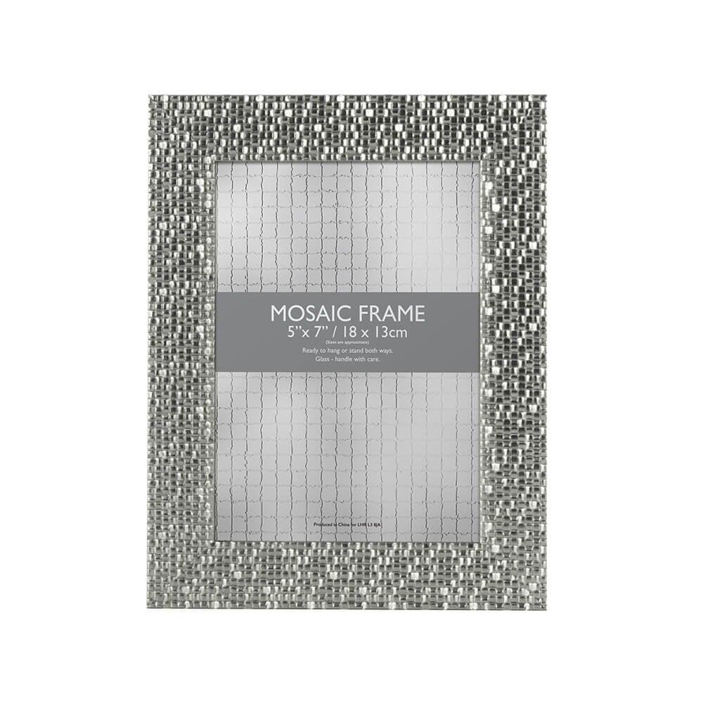 lewis's Mosaic Picture Photo Frame 5 x 7" Silver