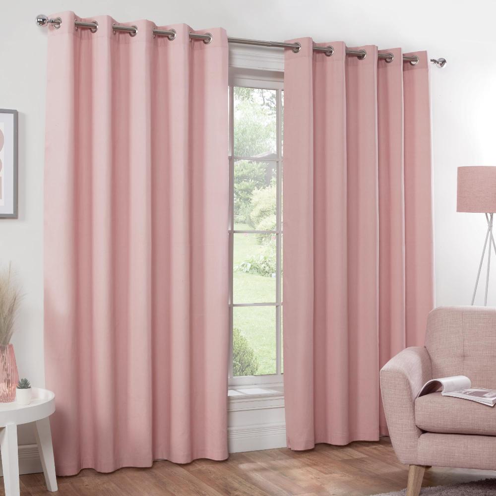 lewis's Naples Pure Cotton Eyelet Curtains - Blush