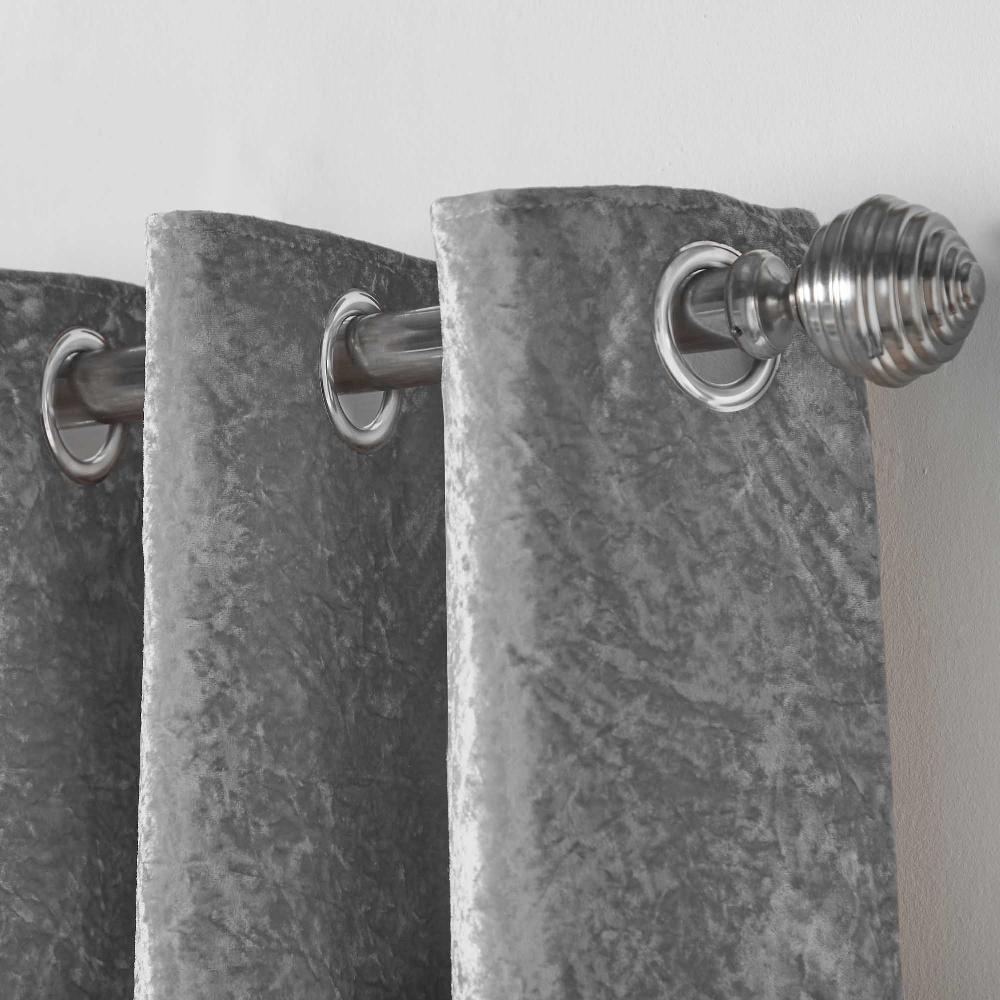 Lewis's Olivia Velvet Top Eyelet Curtains - Black