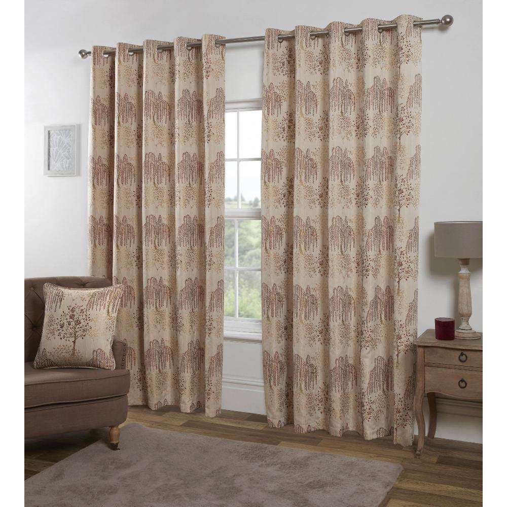 lewis's Orchard Patterned Eyelet Curtains - Red