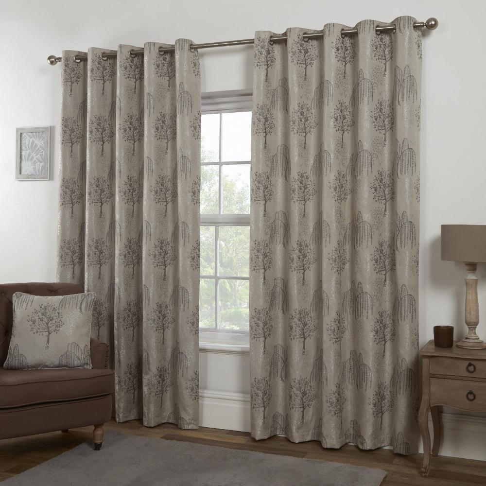 lewis's Orchard Patterned Eyelet Curtains - Silver