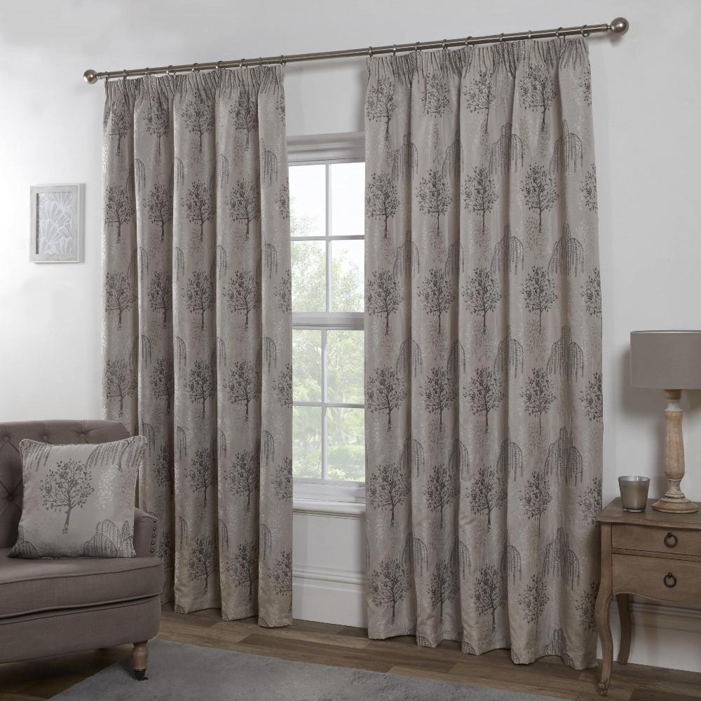 lewis's Orchard Tape Patterned Curtains - Silver