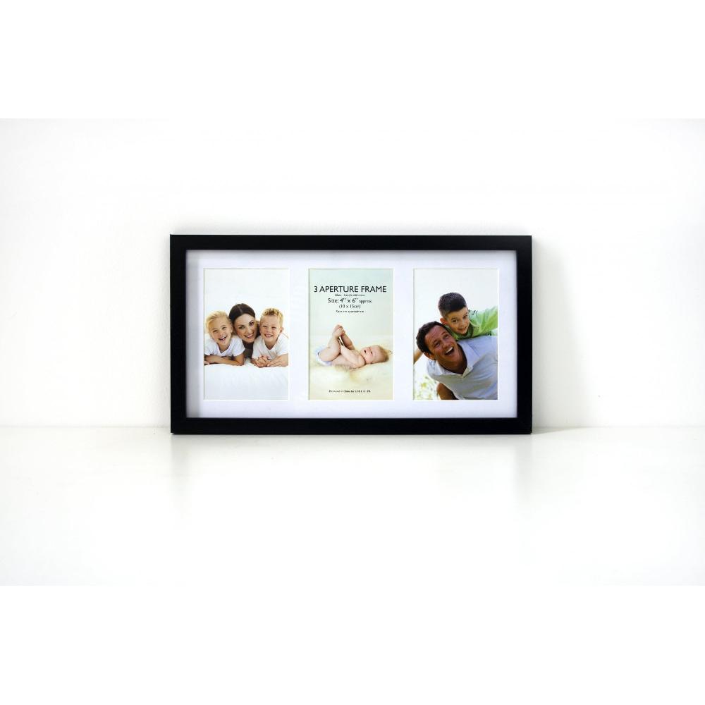 lewis's Picture Photo Frame with 3 Photos Black