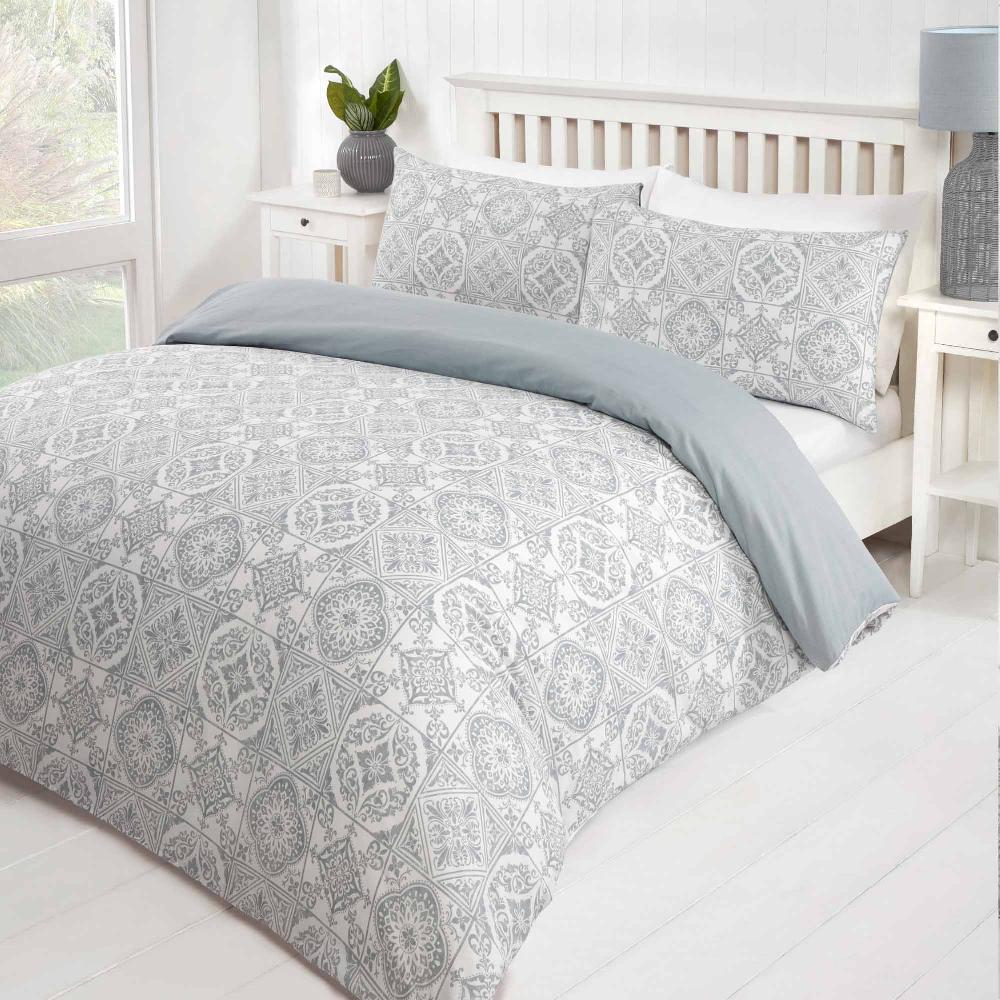 Lewis's Porto Duvet Set - Grey