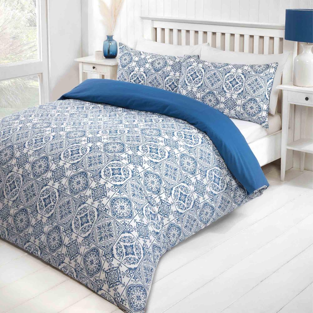Lewis's Porto Duvet Set - Navy