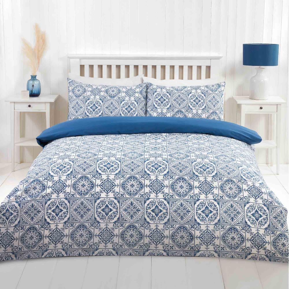 lewis's Porto Duvet Set - Navy