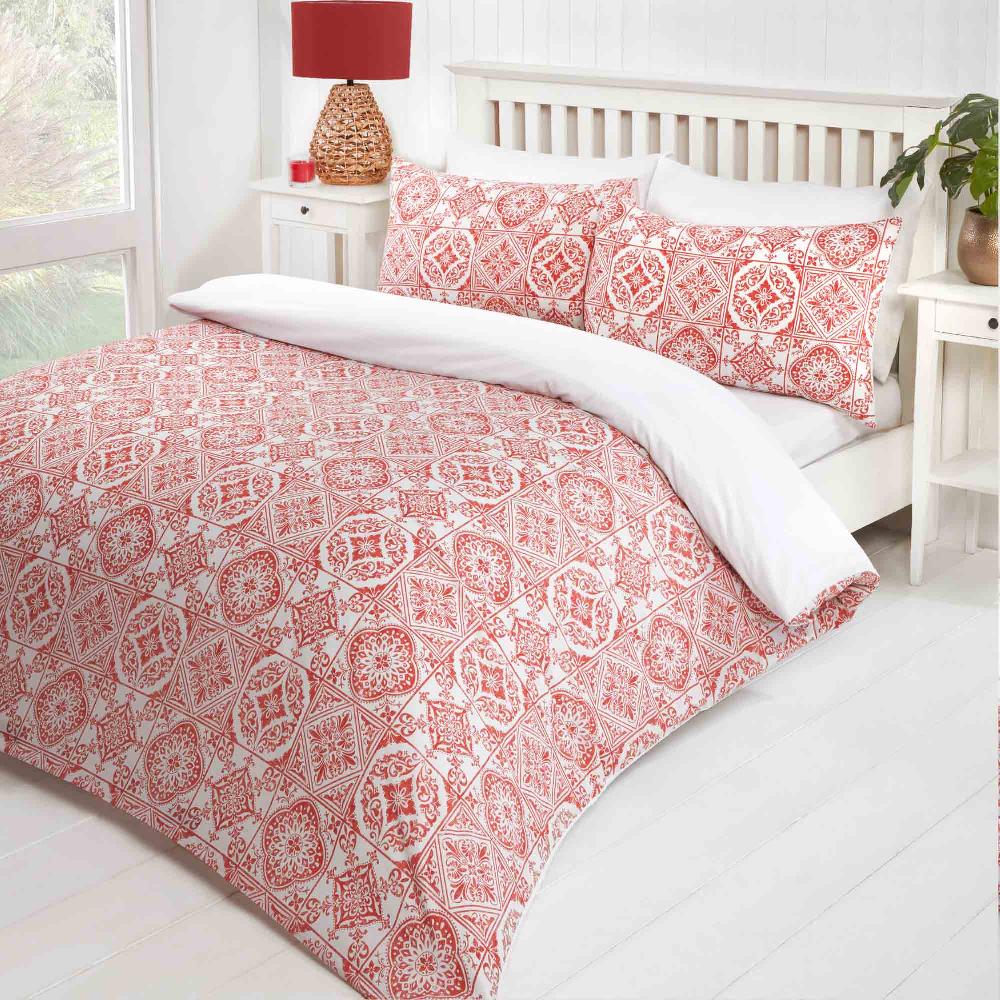 Lewis's Porto Duvet Set - Red