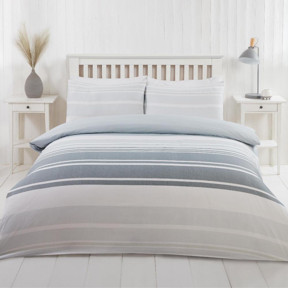 lewis's Ribe Duvet Set - Grey
