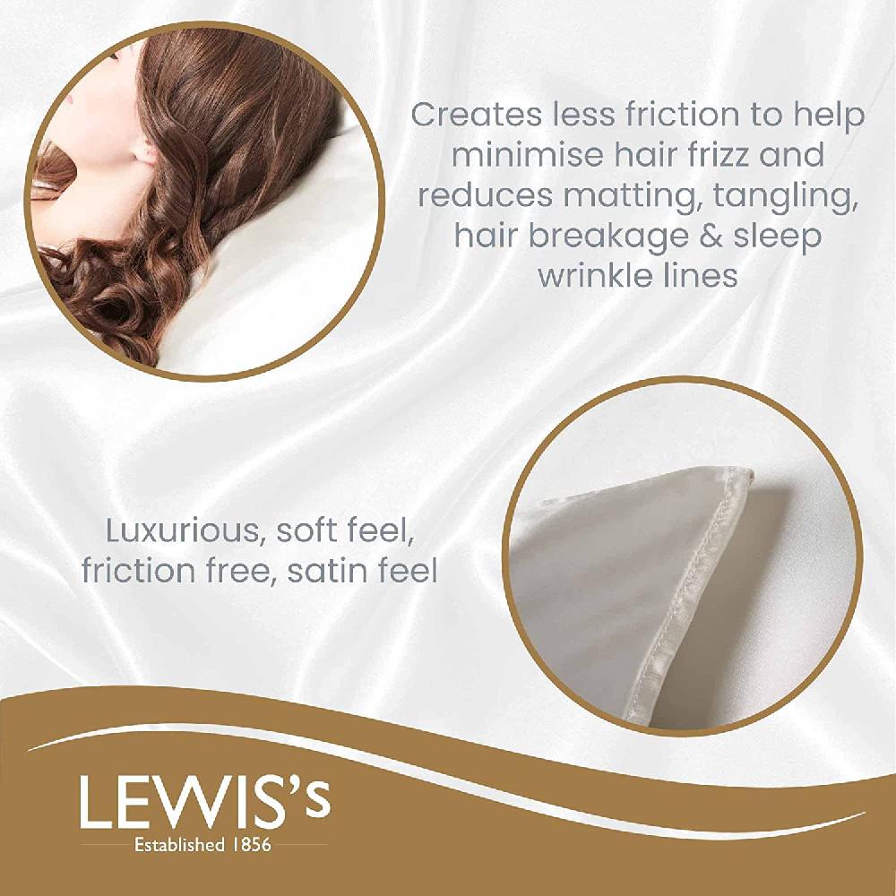 Lewis's Satin Feel 2 Pack Pillowcases