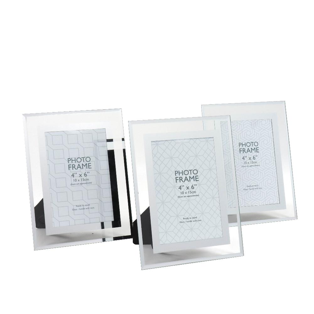 lewis's Set of 3 Silver Glass Photo Frame- 4X6