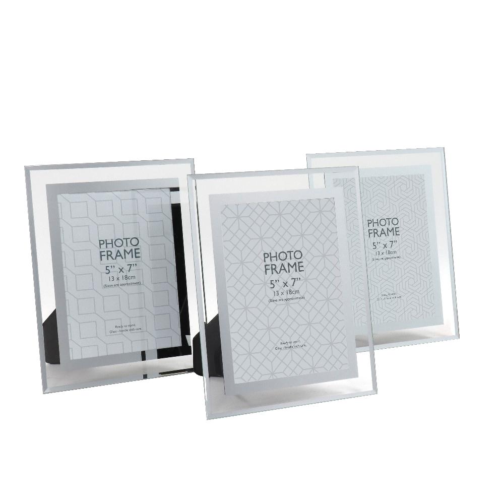 lewis's Set of 3 Silver Glass Photo Frame- 5X7