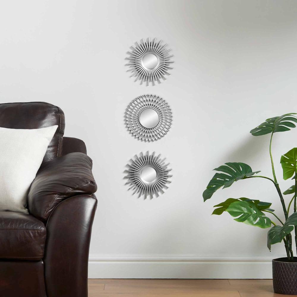 Lewis's Lewis's Set Of 3 Starburst Vanity Mirrors - Silver - Home Living Decorative